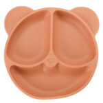 Silicone dishes for babies infant table set of 4 items orange teddy bear