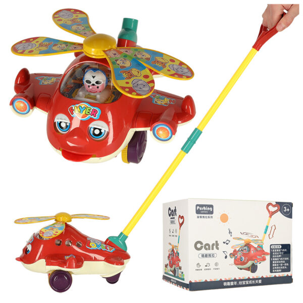 Pusher on a stick helicopter plane with sound