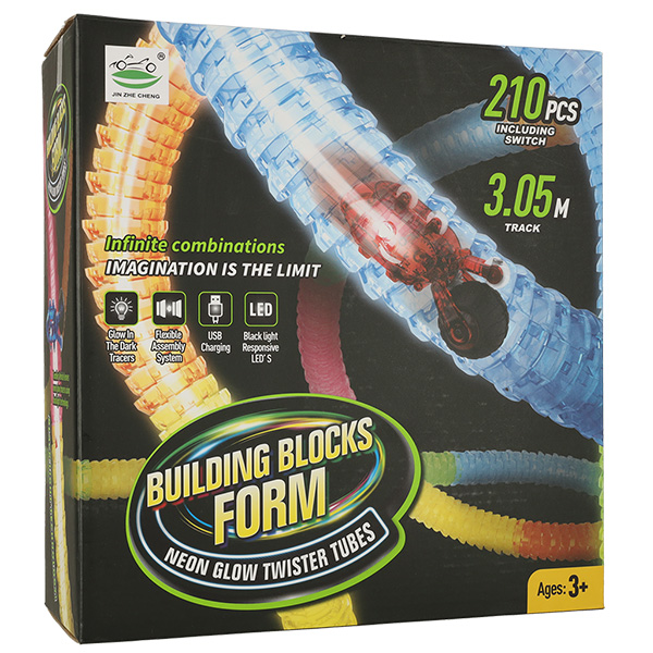 Tube track long with fast car 210 elements