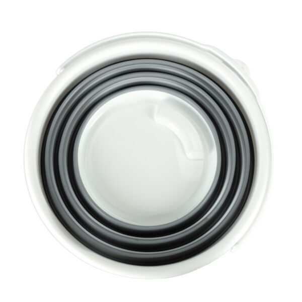 Silicone folding bucket 10L stripes grey