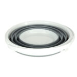Silicone folding bucket 10L stripes grey