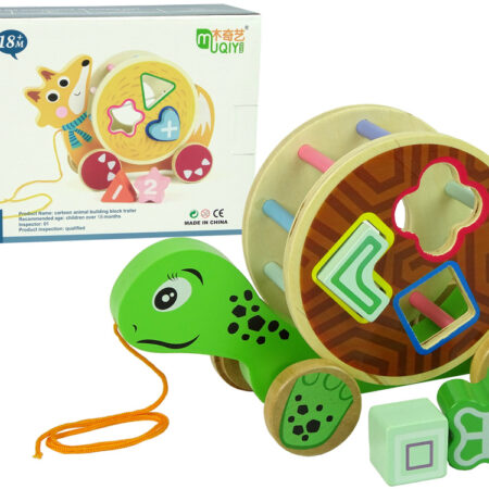 Turtle On Wheels Wooden Block Sorter