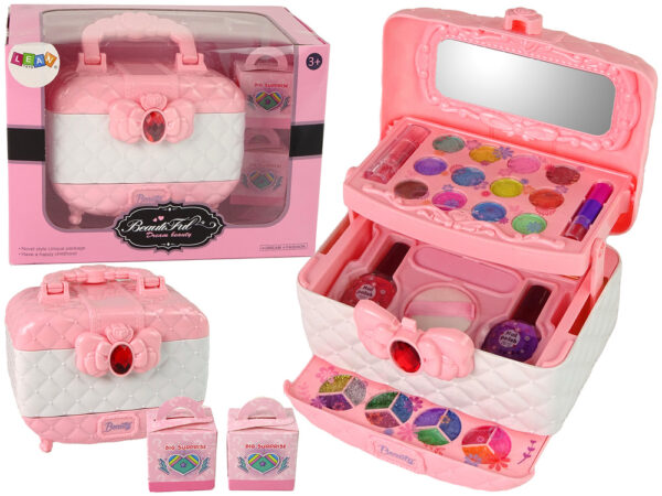 Beauty Box Set Eyeshadows Nail Polishes Pink White