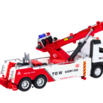 Truck With Crane Two Metal Hooks Red And White Lights Sounds