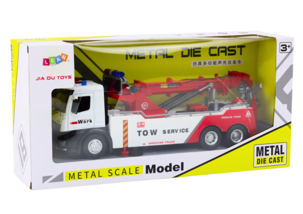 Truck With Crane Two Metal Hooks Red And White Lights Sounds