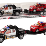 Police Set Car Pickup Off-Road Tow Truck Trailer Police