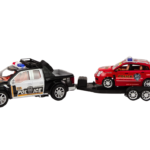 Police Set Car Pickup Off-Road Tow Truck Trailer Police