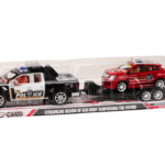 Police Set Car Pickup Off-Road Tow Truck Trailer Police