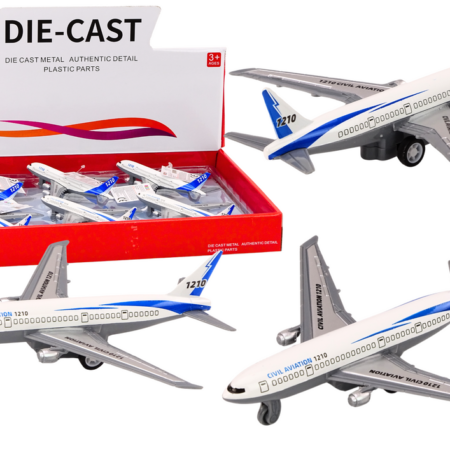 Passenger Airplane Friction Drive Metal White