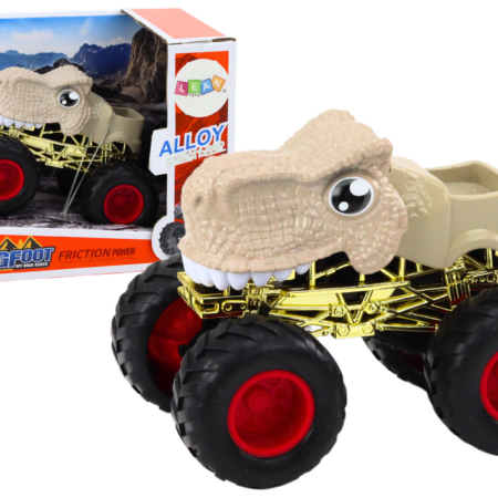 Dinosaur Off-Road Car with Large Rubber Wheels, Beige
