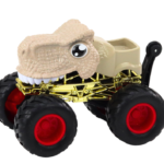 Dinosaur Off-Road Car with Large Rubber Wheels, Beige