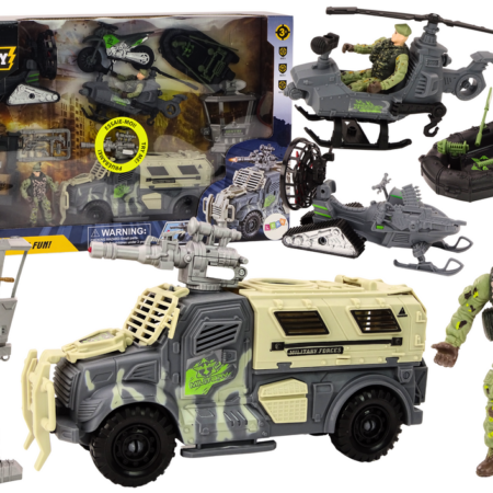 Military Set Military Combat Vehicle Helicopter Soldiers Accessories Sounds