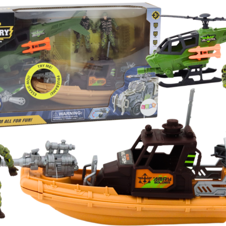 Military Set Military Combat Boat Soldiers Accessories Sounds