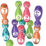 Bowling Set Smiley Balls Colored 10pcs