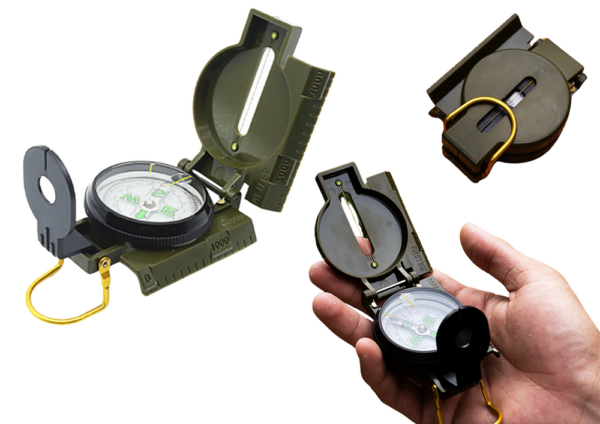 Tourist Compass Compass Measure Fluorescent Hands Aluminum