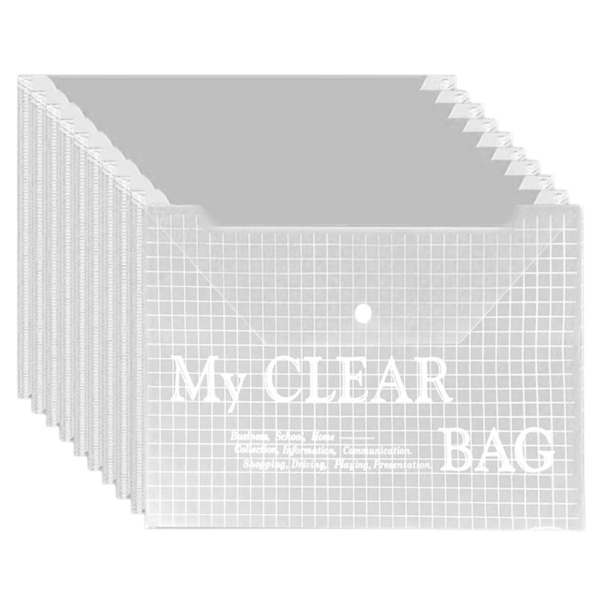 Folder Envelope With Clasp Transparent Transparent A4 20 Pieces