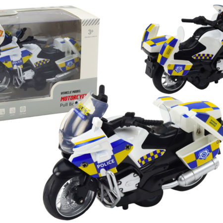 Police Motorcycle with Friction Drive Battery Powered Lights Soundc