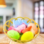 Easter Decorations In Basket Bunnies Eggs Carrot 6pcs