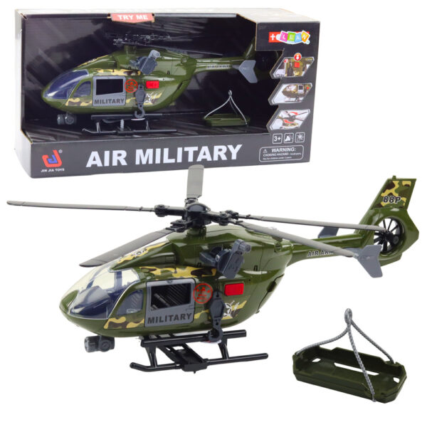 Military Helicopter Military Hook Stretcher Lights Sounds 1:12