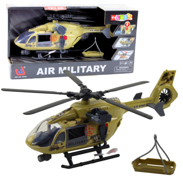 Military Helicopter Military Hook Stretcher Lights Sounds 1:14