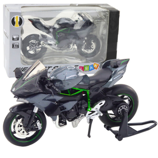 Sports Motorcycle Metal Lights Sounds Gray 1:12