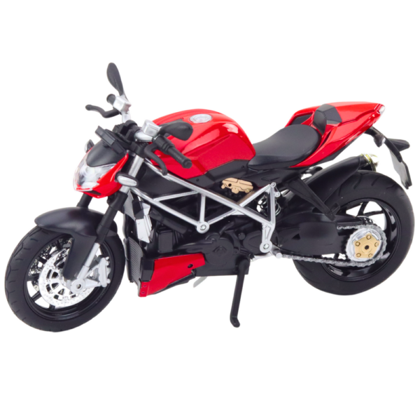 Sports Motorcycle Metal Lights Sounds Silver Elements Red 1:12