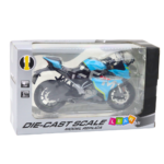 Sports Motorcycle Metal Lights Sounds Blue 1:12