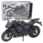 Sports Motorcycle Metal Lights Sounds Silver Elements Black 1:12