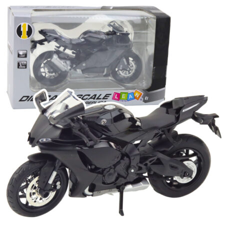 Sports Motorcycle Metal Lights Sounds Silver Elements Black 1:12