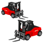 Forklift Metal Collectible Model Huina Red 1:80