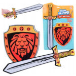 Knight Set Shield Sword Foam Lion Emblem 2pcs