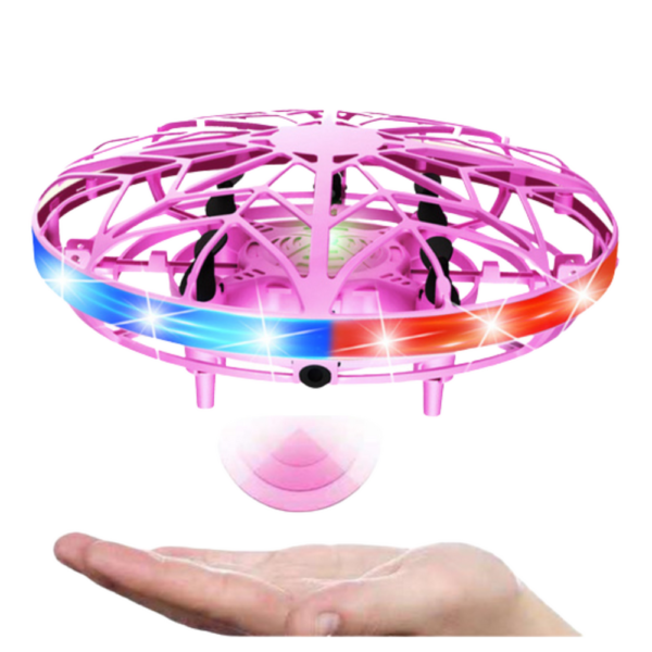 Hand Controlled UFO Drone LED Lights Pink