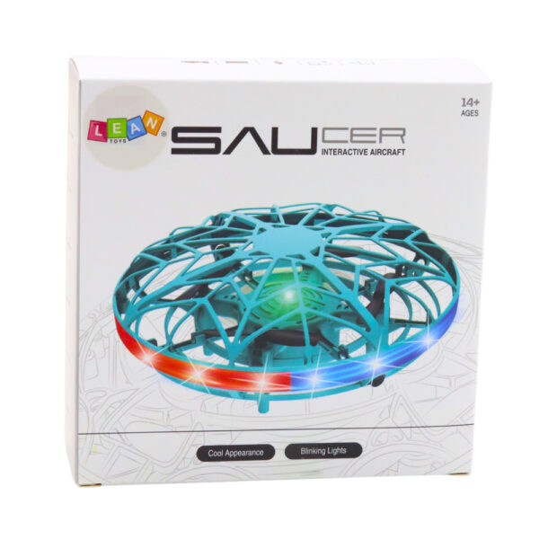 RC Hand Controlled UFO Drone LED Lights Turquoise