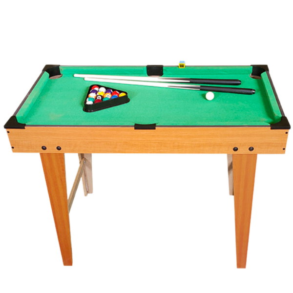 Mini Billiards Table Wooden Balls Cues Triangle Chalk