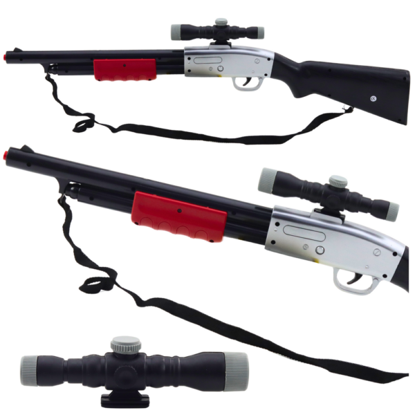 24819_1 Rifle Shotgun Prop Shoulder Strap Scope Black Sounds 65cm