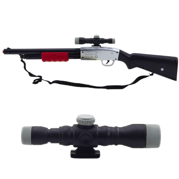 24819_2 Rifle Shotgun Prop Shoulder Strap Scope Black Sounds 65cm